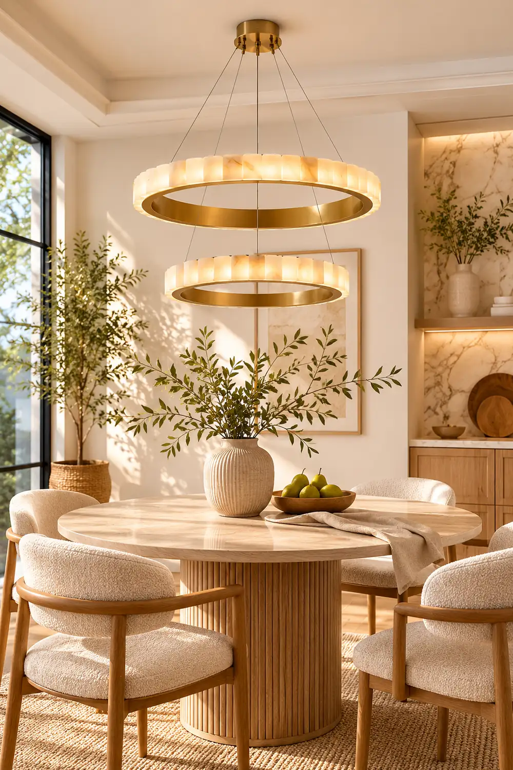 Avalon Halo Alabaster Chandelier - Lumpaz