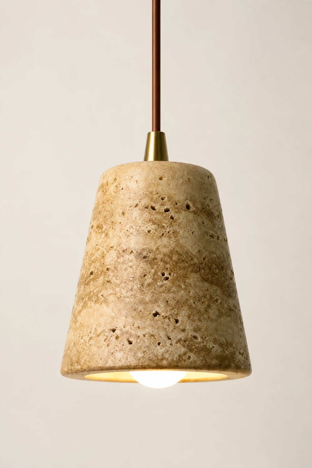 Yellow Travertine Cone Chandelier - Lumpaz