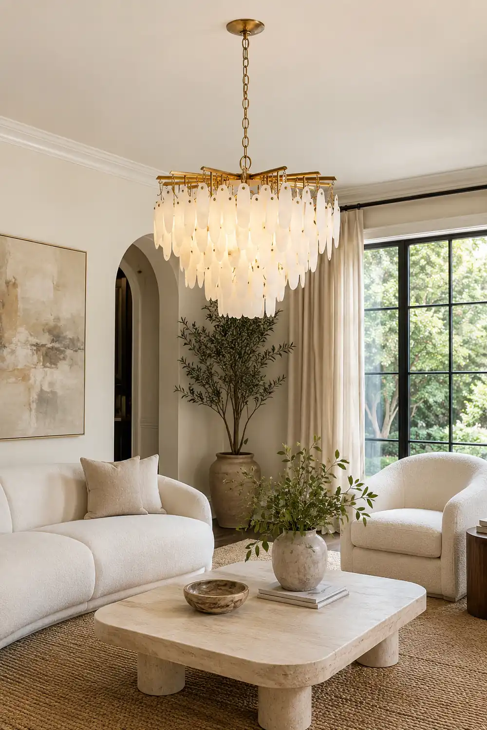 Cora Opulent White Waterfall Chandelier - Lumpaz