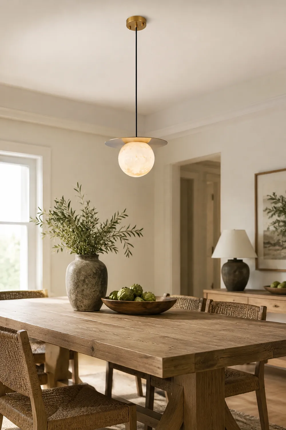 Disc Alabaster Pendant Light - Lumpaz