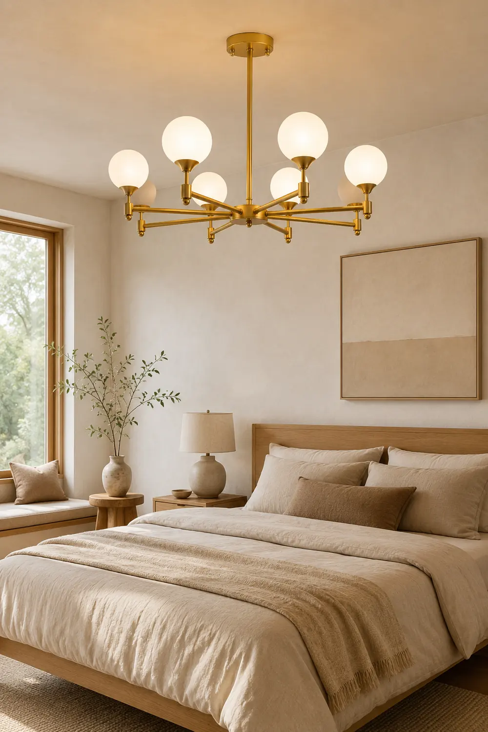 Brass Globe Mid-Century Modern Chandelier - Lumpaz