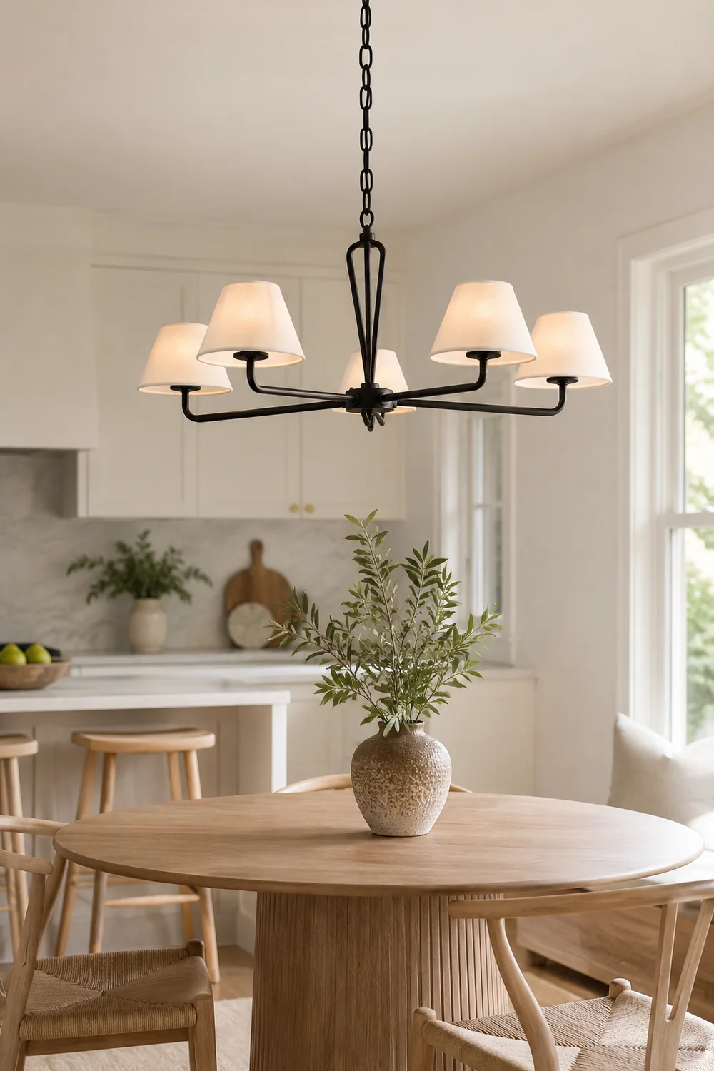 Iron Fabric Shade Chandelier - Lumpaz