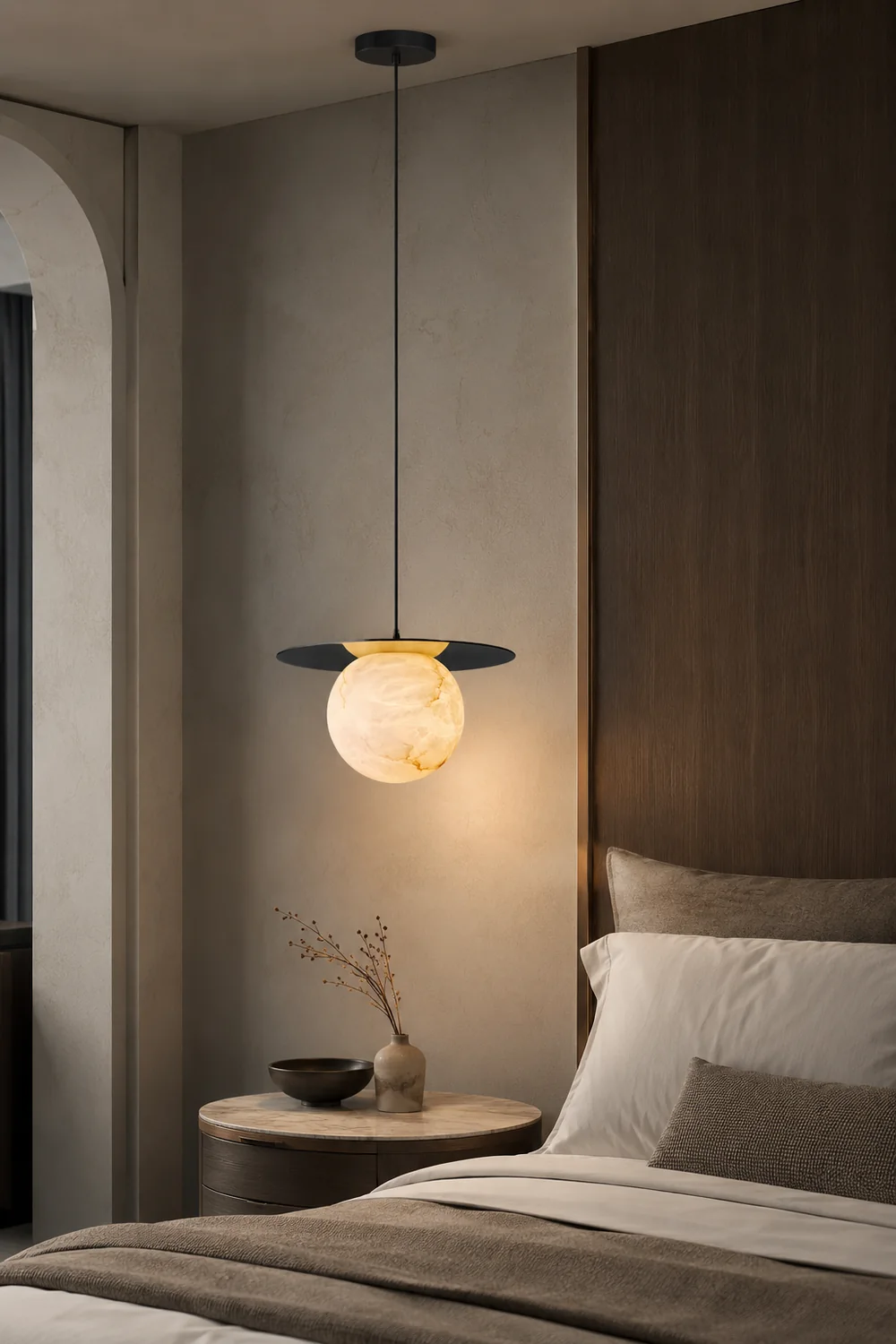 Disc Alabaster Pendant Light - Lumpaz