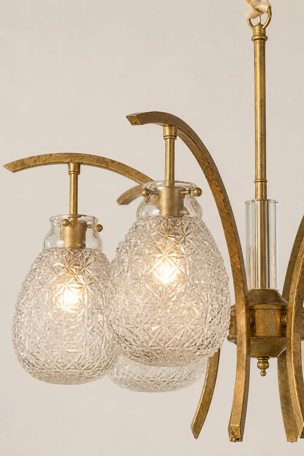 Golden floral glass chandelier - Lumpaz