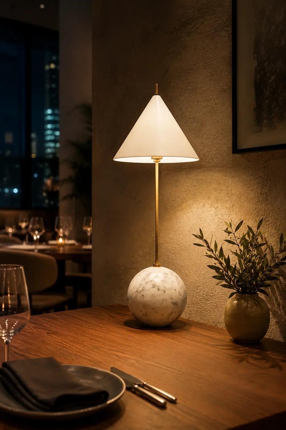 Cleo Orb Base Table Lamp - Lumpaz
