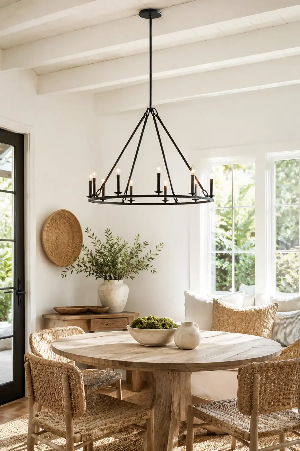 Black Round Farmhouse Candle Chandelier - Lumpaz