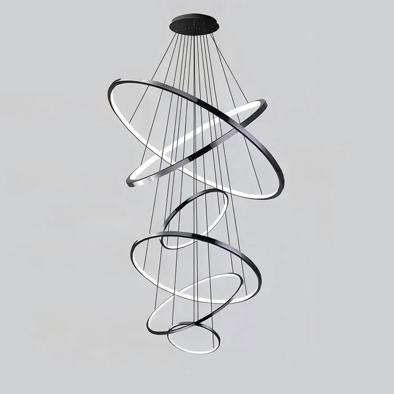 TLANX Large Tiered Ring Foyer Chandelier - Lumpaz