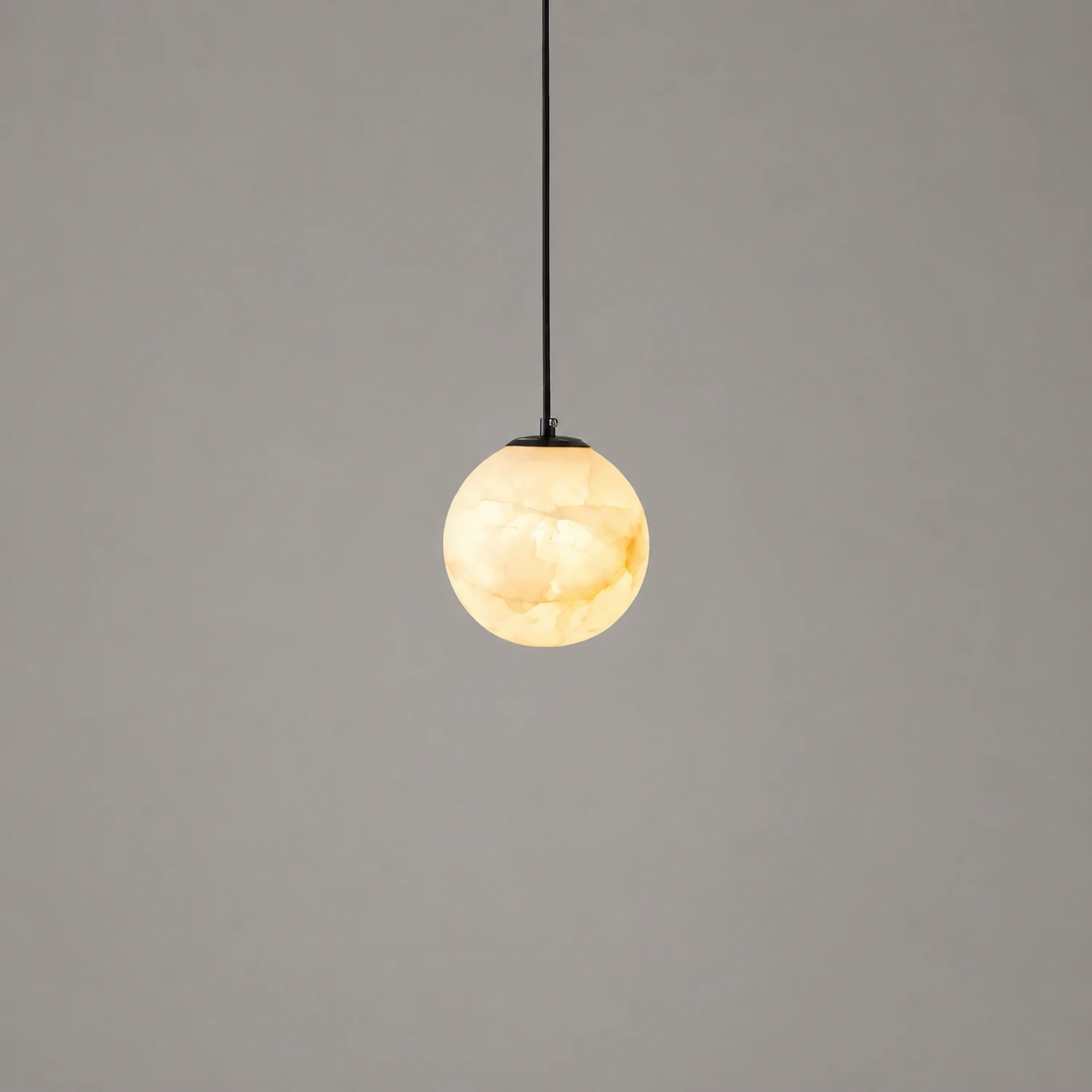 Amber Alabaster Globe Pendant Light - Lumpaz