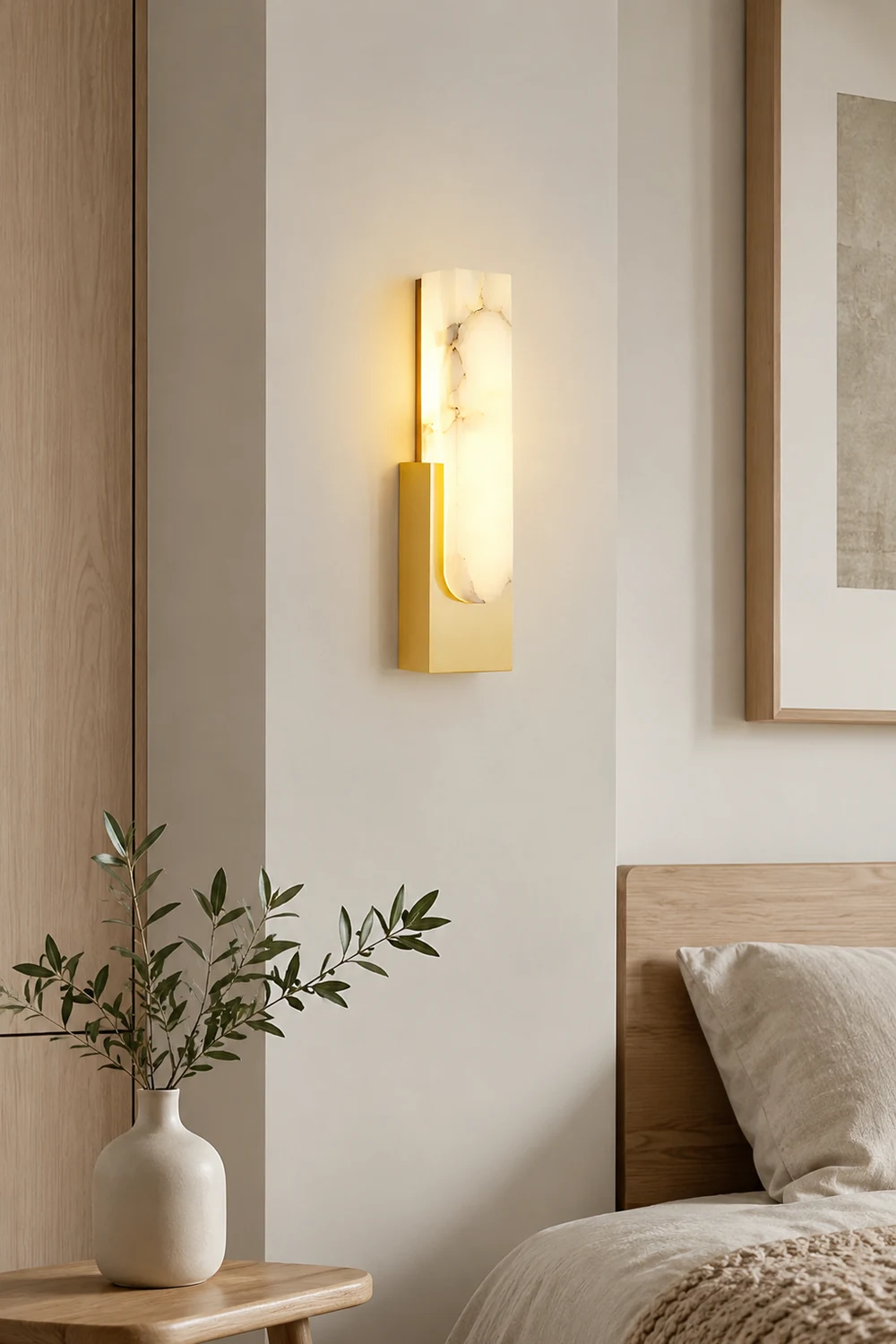 Contemporary Marble LED Wall Sconce - Lumpaz