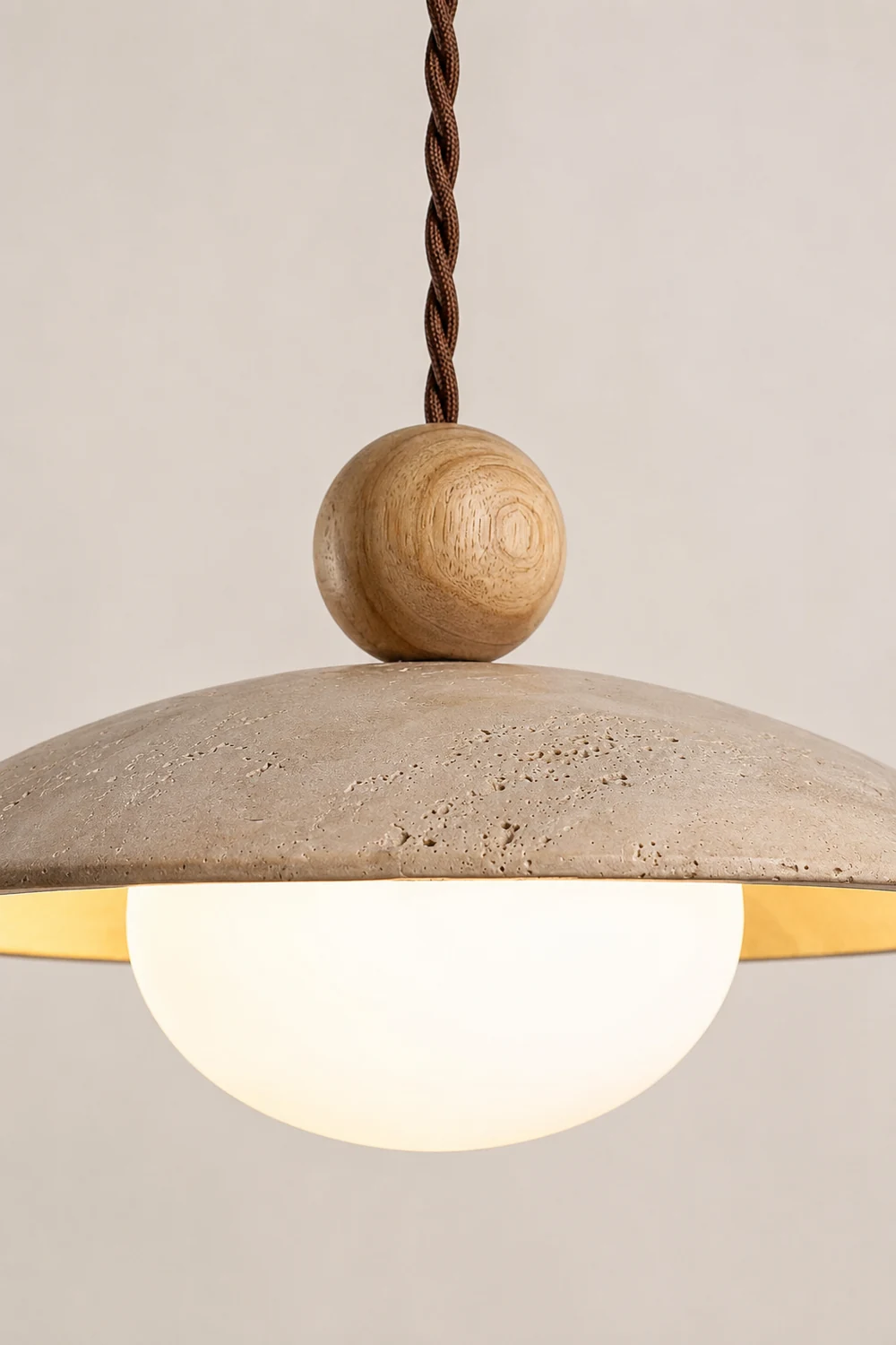 Scandinavian Travertine Disc Pendant Lamp - Lumpaz