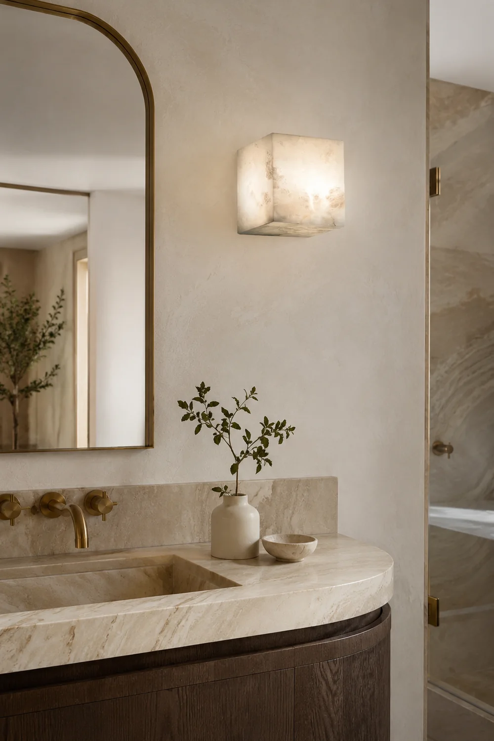 Alabaster Cube Wall Light - Lumpaz