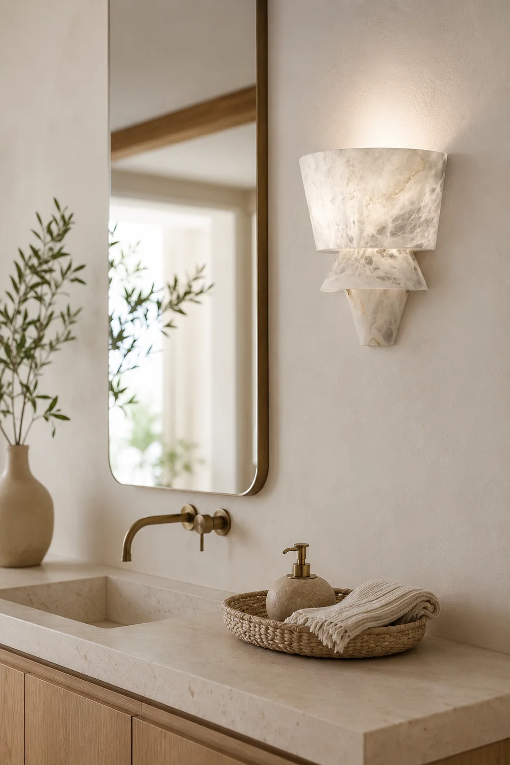 Geometric Alabaster Wall Lamp - Lumpaz