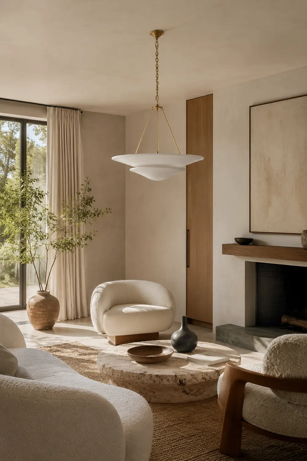 Mollino Large Multi-Layered Plaster Chandelier - Lumpaz