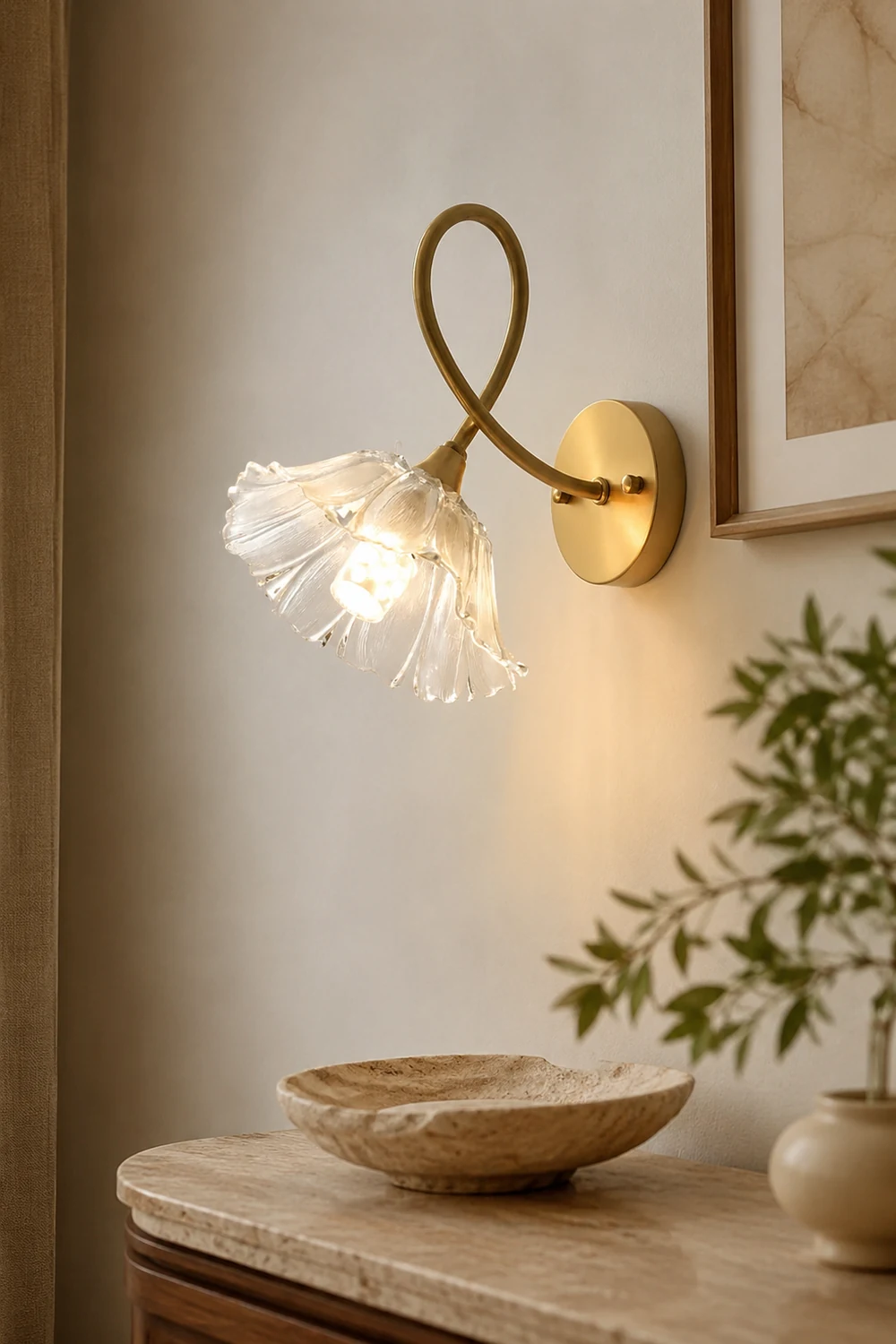Elegant Century Lotus Leaf Wall Lamp - Lumpaz