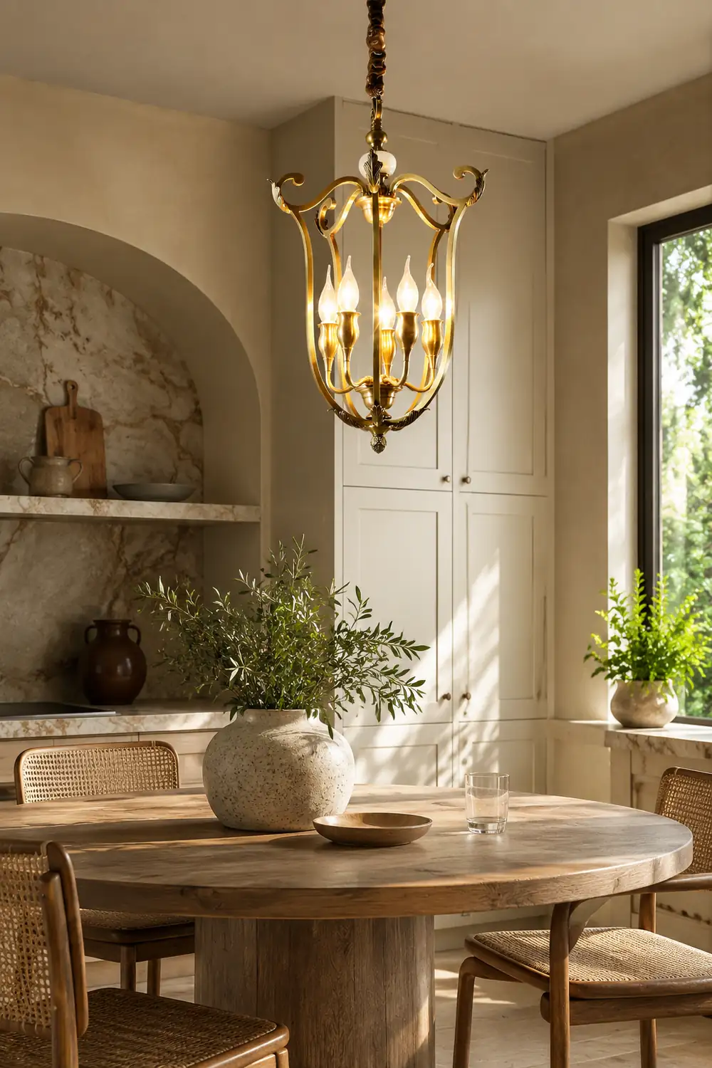 Classical carved candle chandelier - Lumpaz