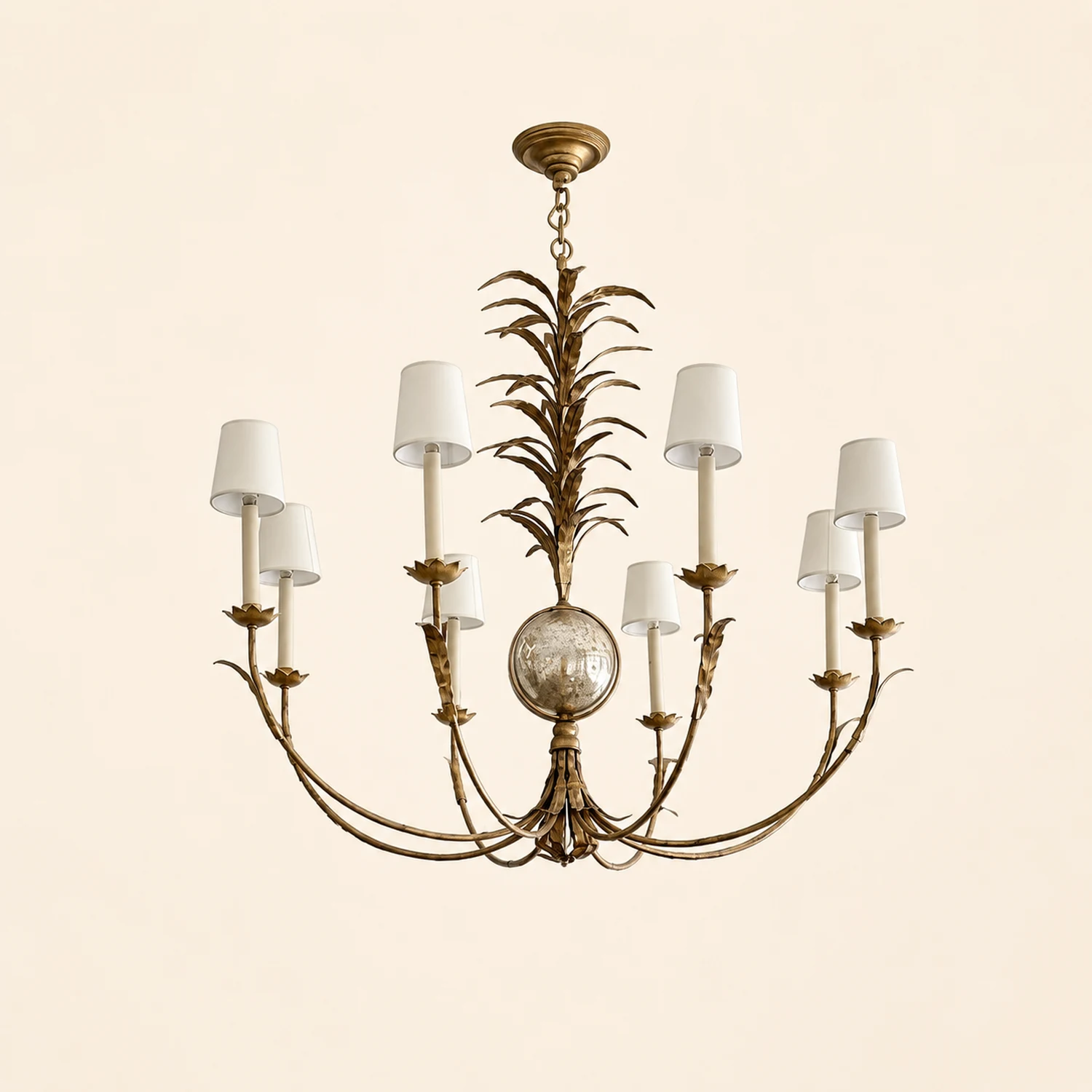 vintage gold leaf Gramercy chandelier - Lumpaz