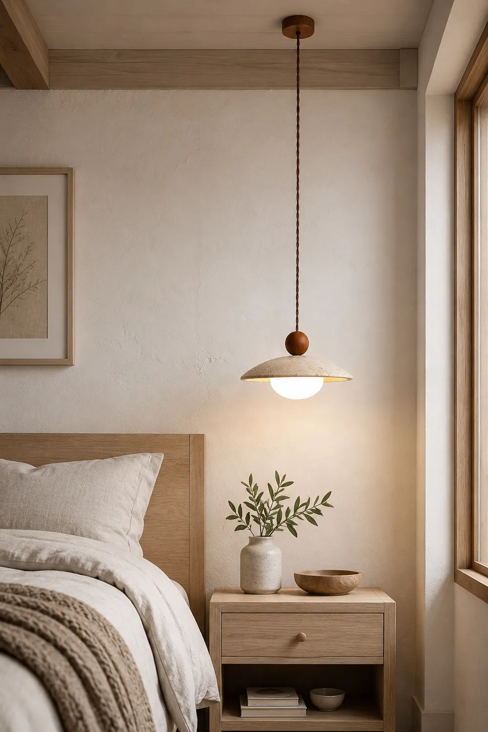 Scandinavian Travertine Disc Pendant Lamp - Lumpaz