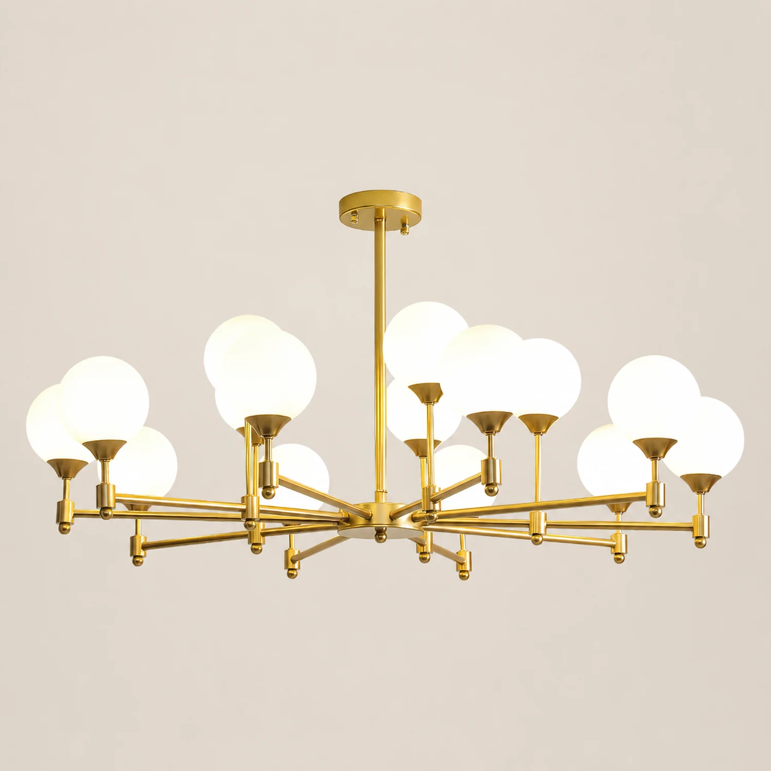 Brass Globe Mid-Century Modern Chandelier - Lumpaz