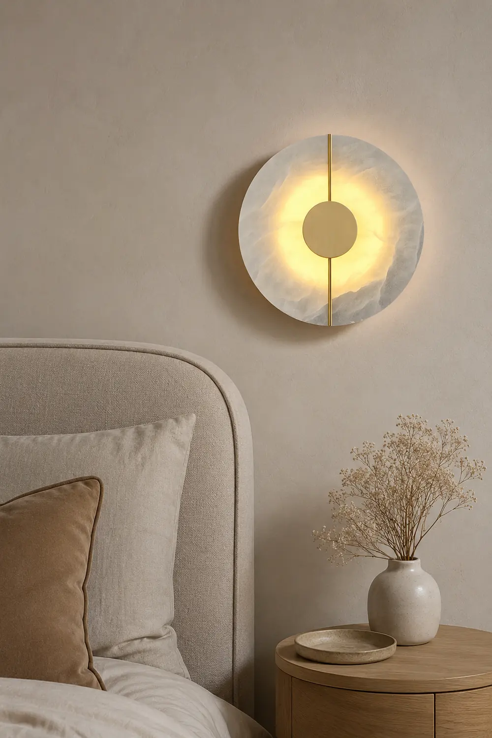 Zen Harmony Round Marble Wall Light - Lumpaz