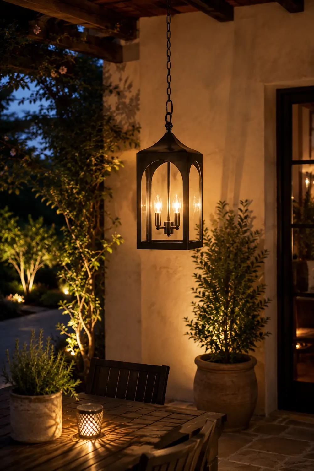 Caleb Vintage-Style Outdoor Lantern Pendant Light - Lumpaz