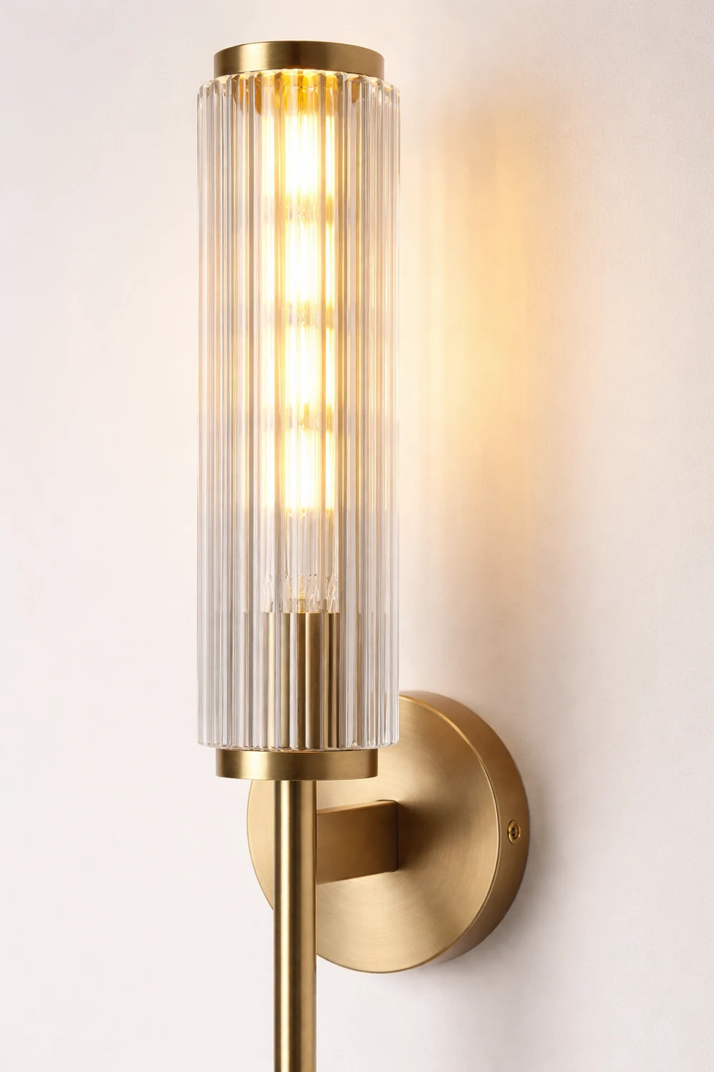 Glass Linear Brass Wall Light - Lumpaz