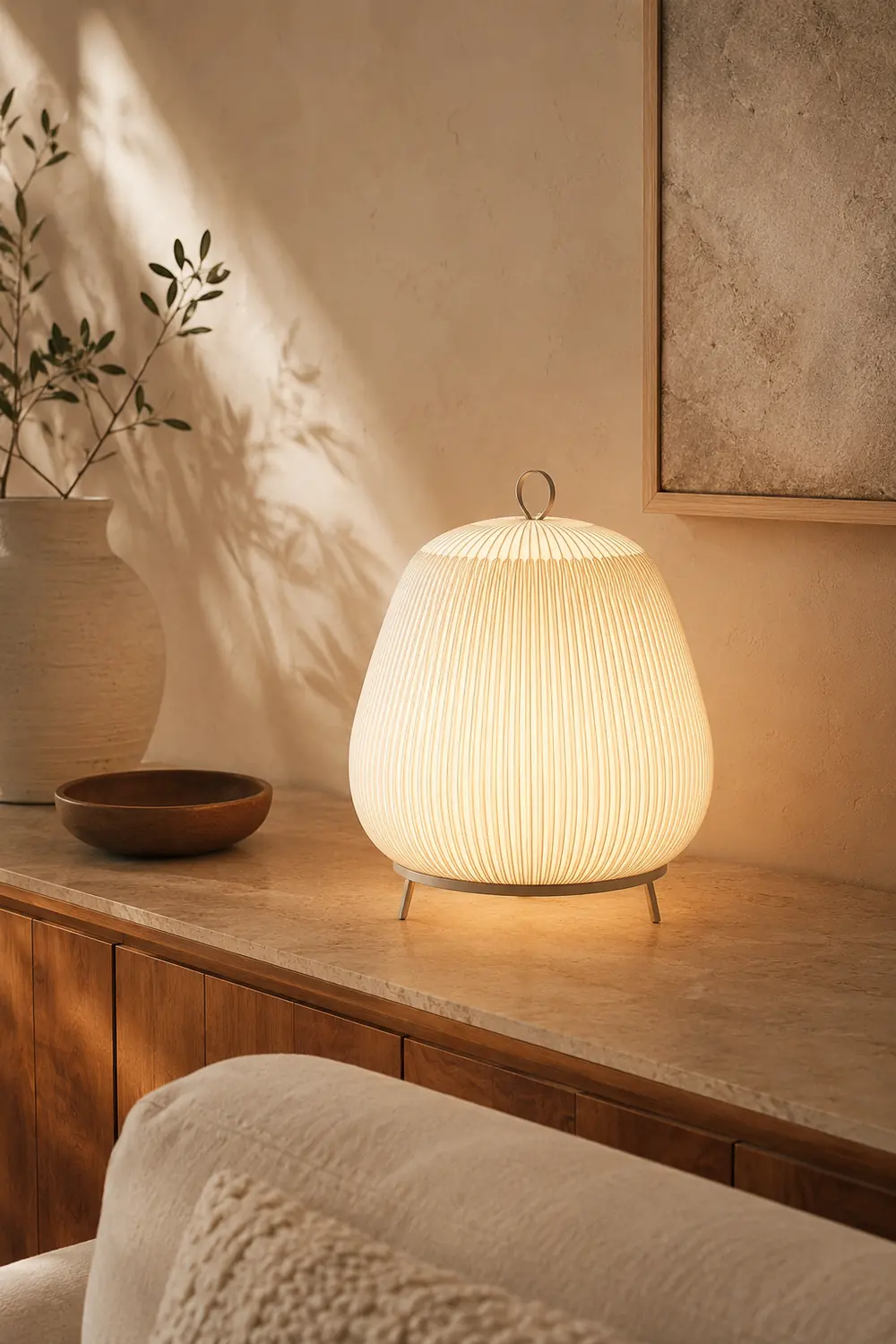 Textured Dome  Lantern Knit Table Lamp - Lumpaz
