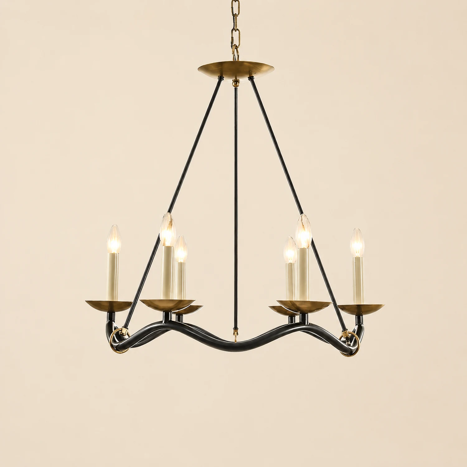 Wavy Arm Candle Chandelier - Lumpaz