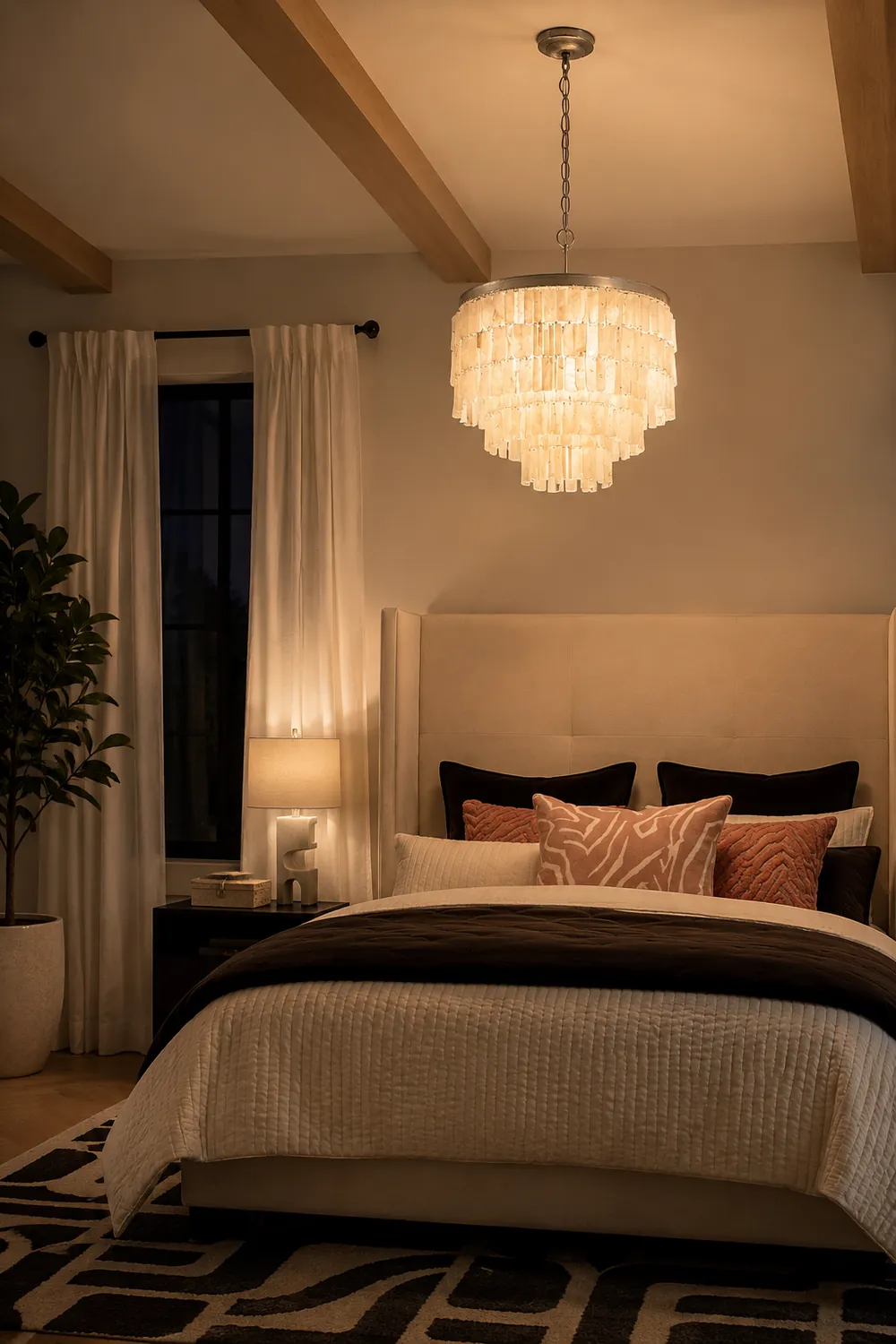 Tiered Capiz Skye Chandelier - Lumpaz