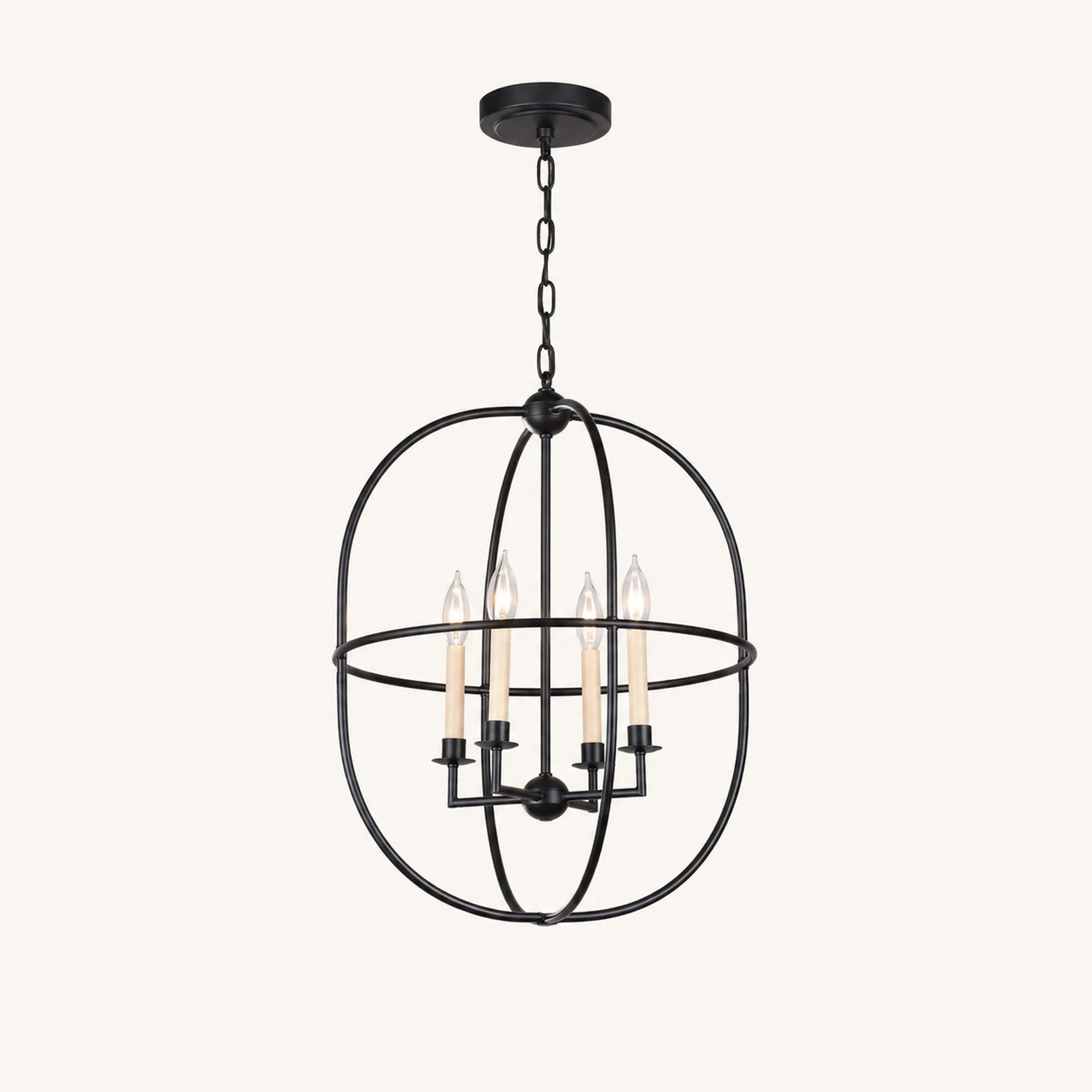 Desmond Antique Gold Oval Lantern Chandelier - Lumpaz