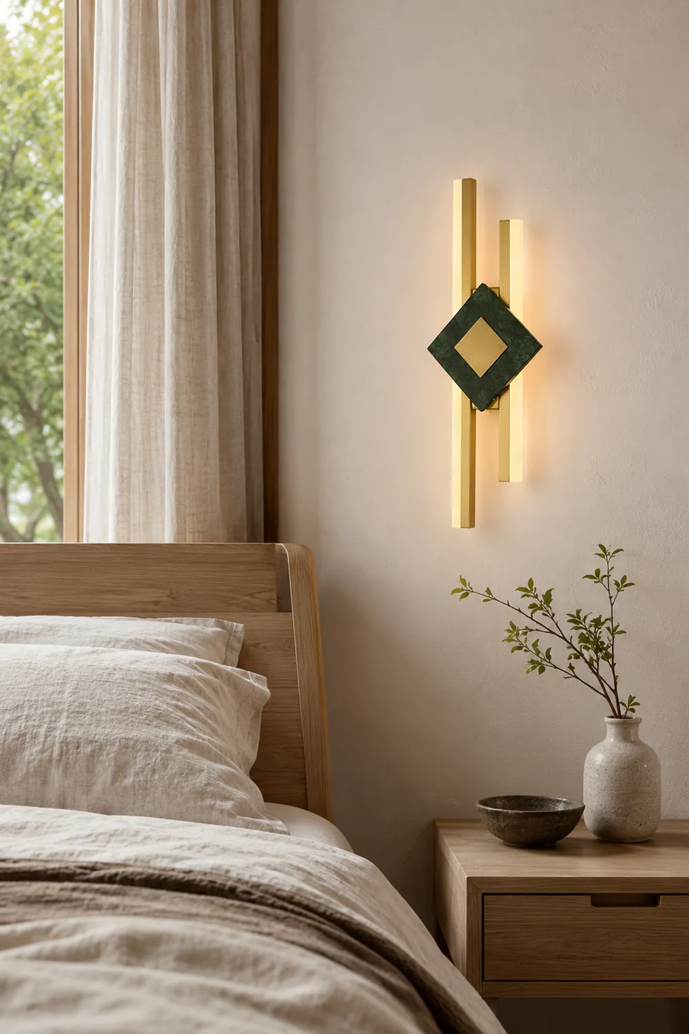 Green Marble Square LED Wall Light - Lumpaz