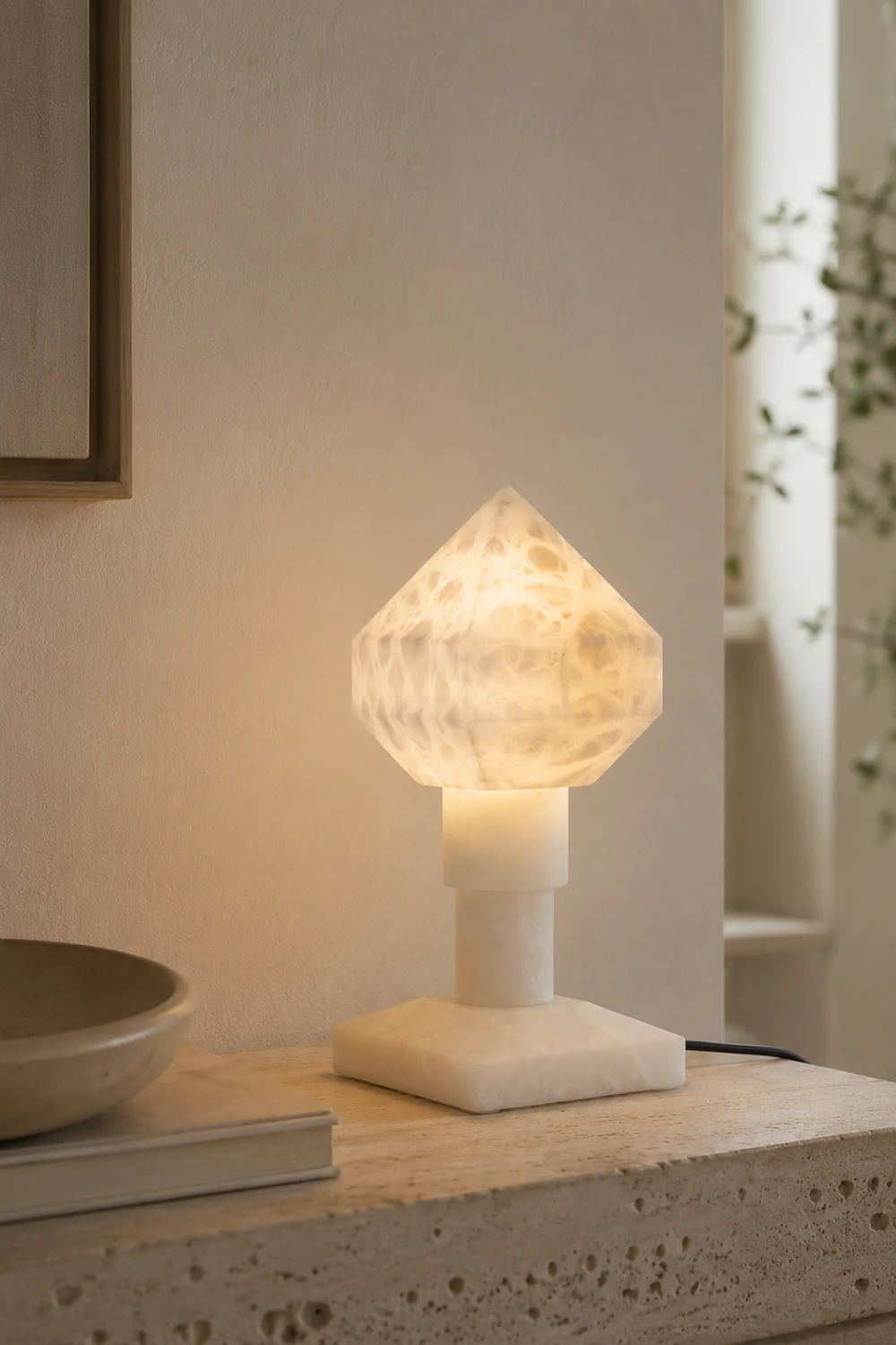 Alabaster Pyramid Table Light - Lumpaz