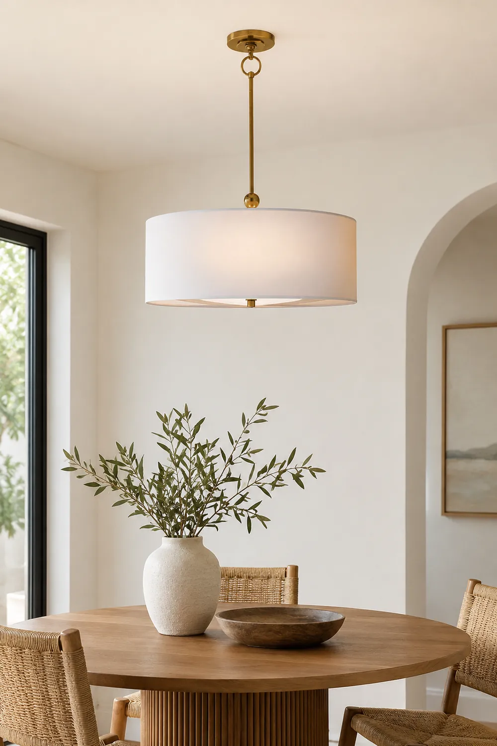 Reed Simple Drum Shade Pendant Light - Lumpaz