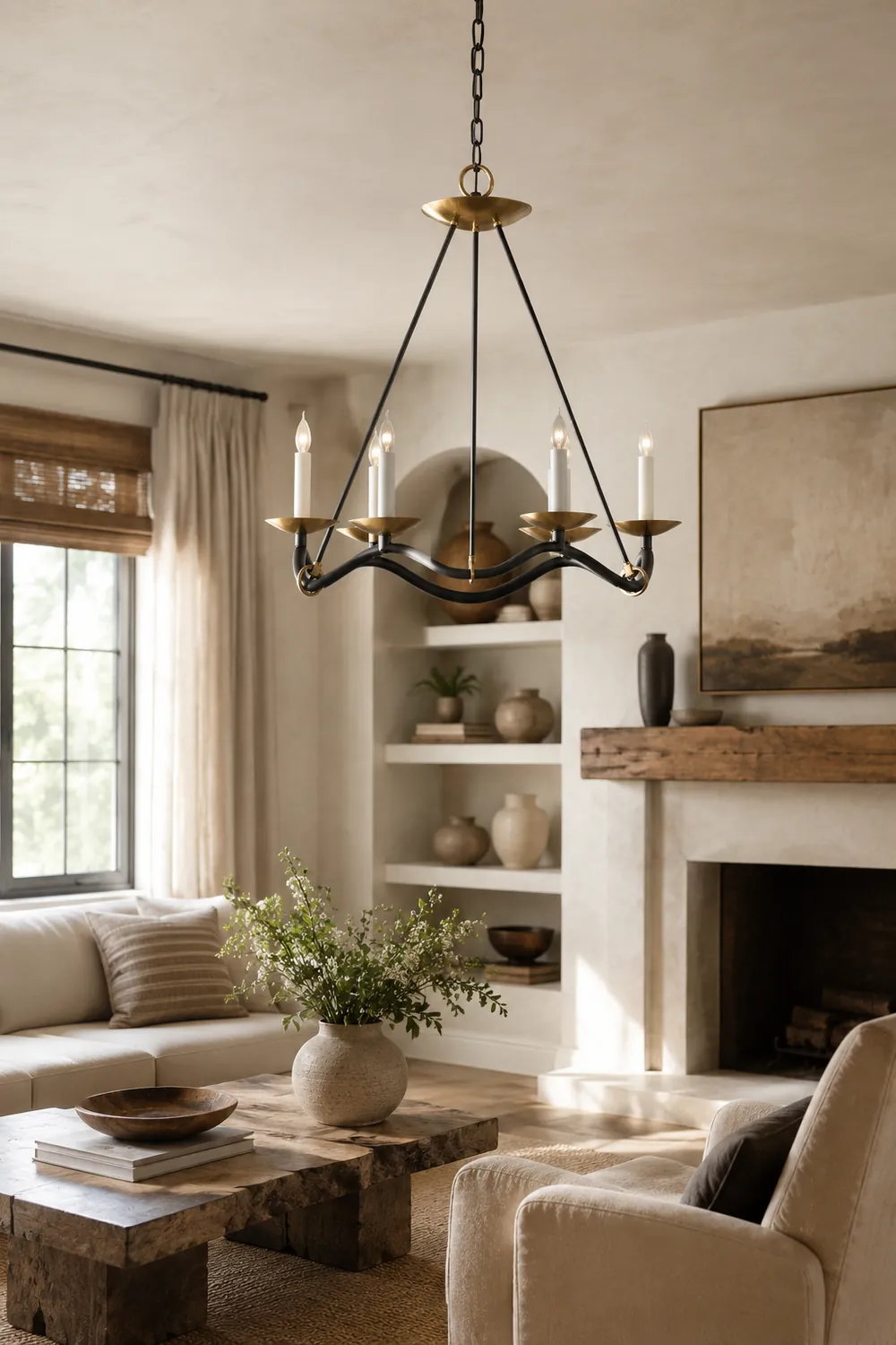 Wavy Arm Candle Chandelier - Lumpaz