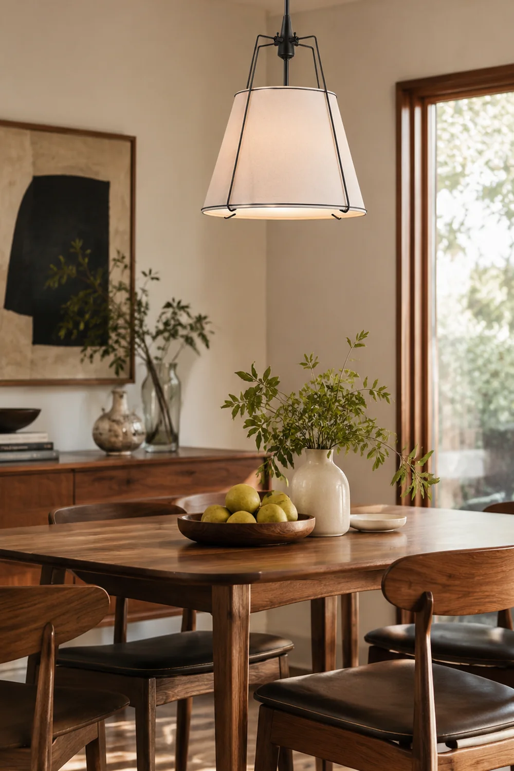 Renée Conical Gold and Fabric  Pendant Lamp - Lumpaz