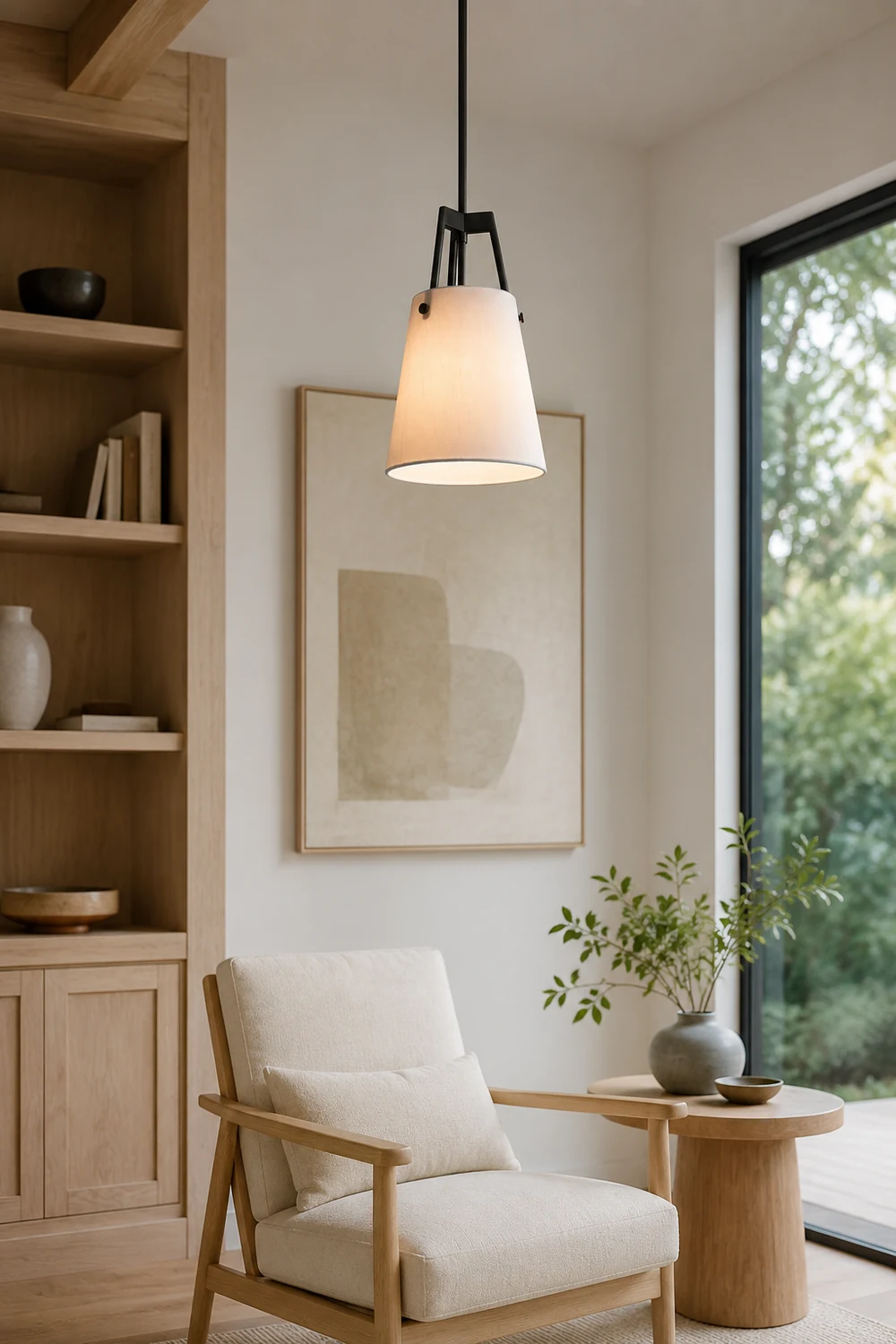 Modern Fabric Shade Corniche Pendant Lamp - Lumpaz