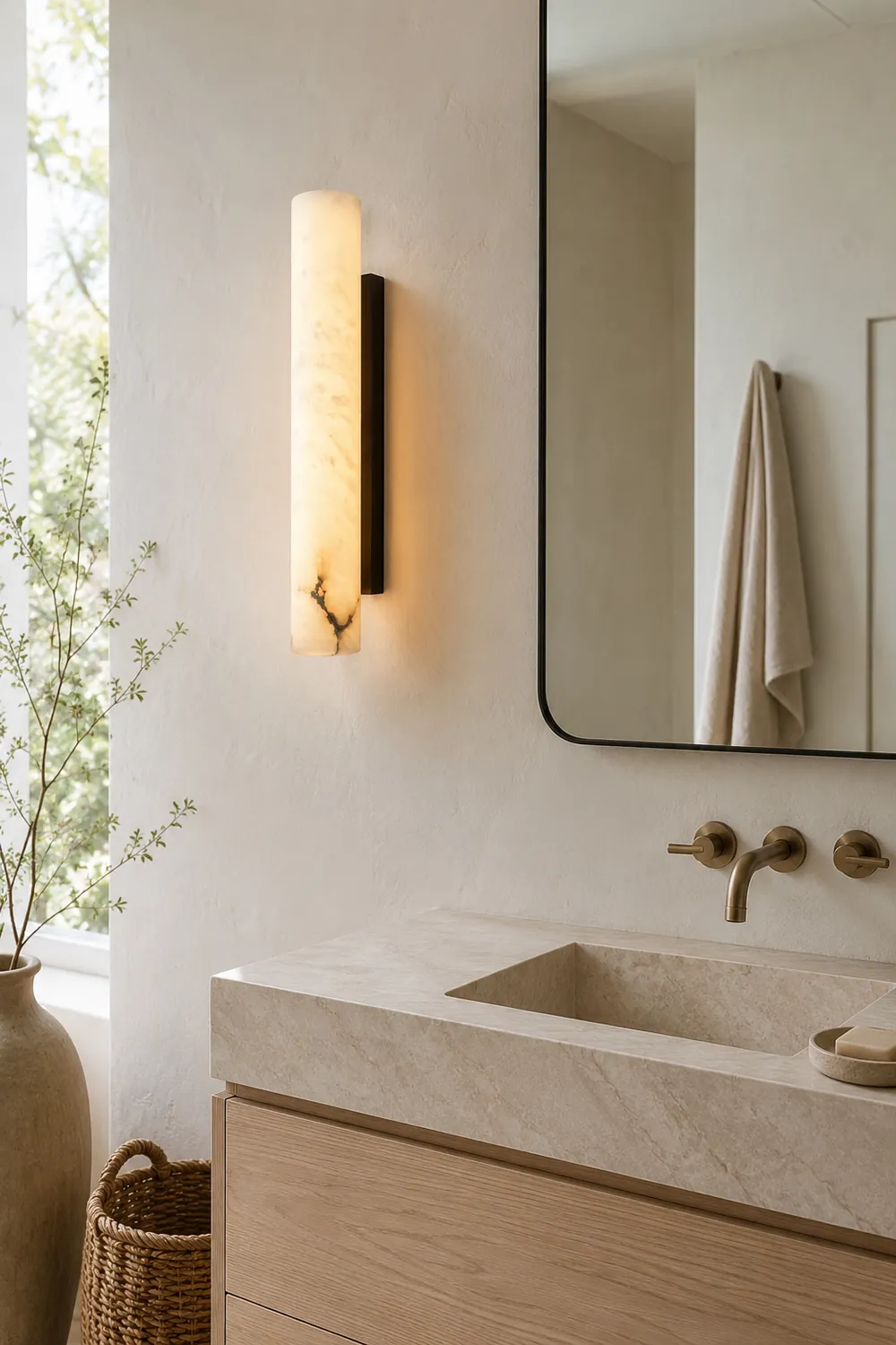 Vertical Alabaster Wall Lamp - Lumpaz