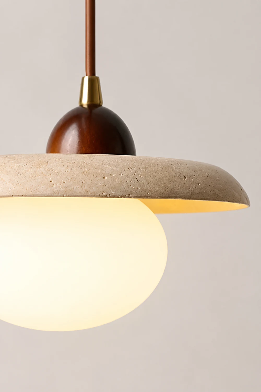 Wabi-Sabi Travertine Bedside Pendant Lamp - Lumpaz