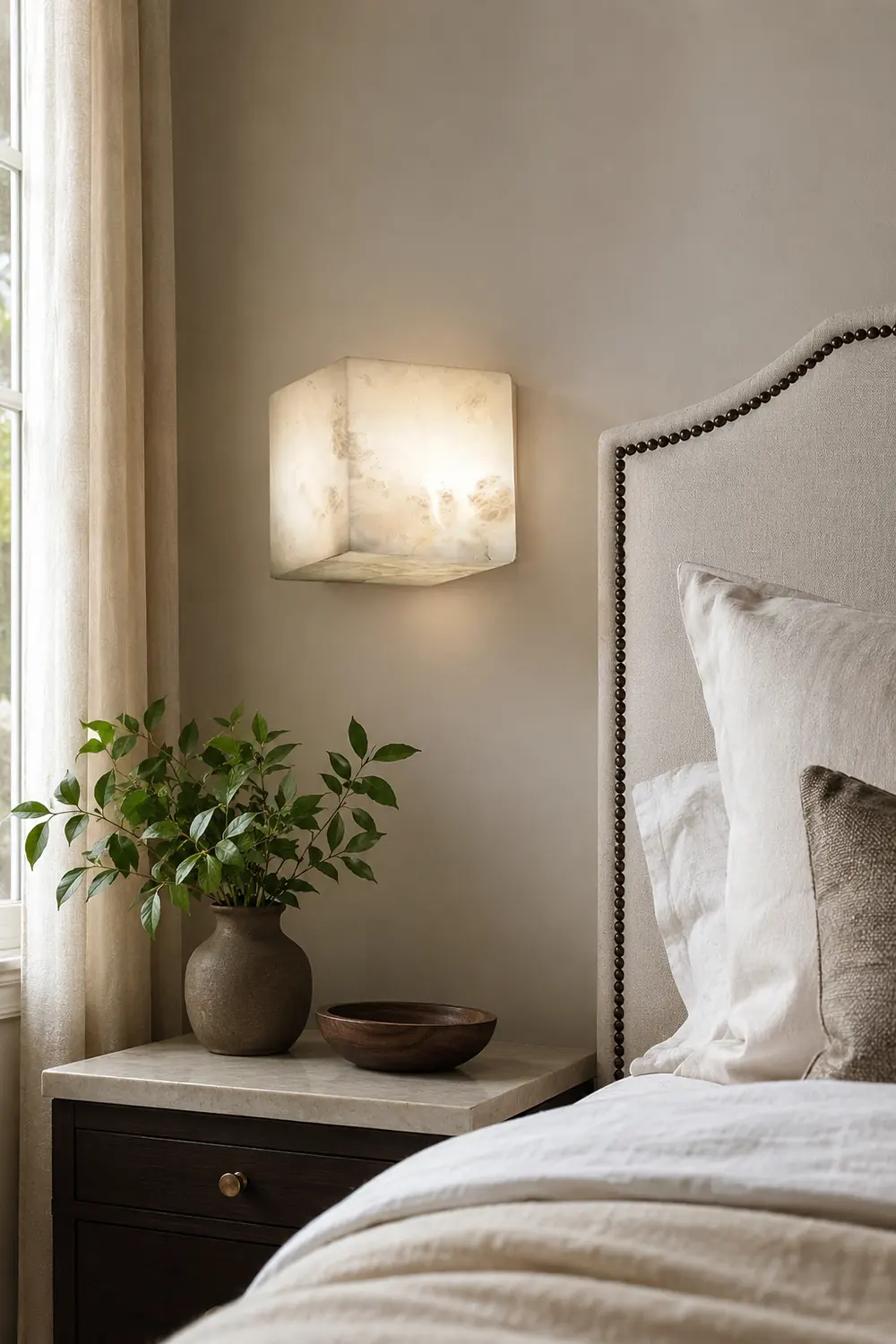 Alabaster Cube Wall Light - Lumpaz