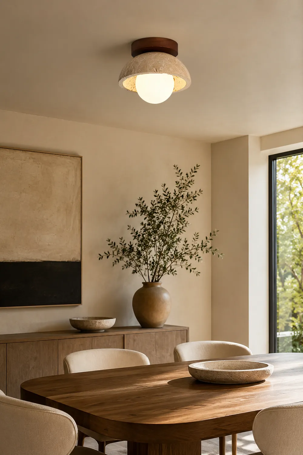 Piedra wood ceiling lamp - Lumpaz