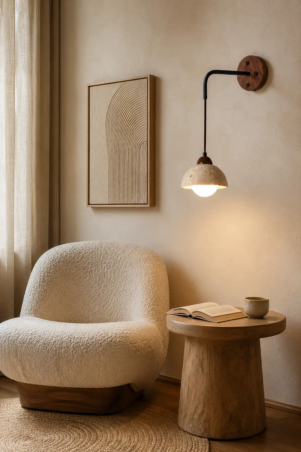 Wabi-sabi texture stone wall lamp - Lumpaz