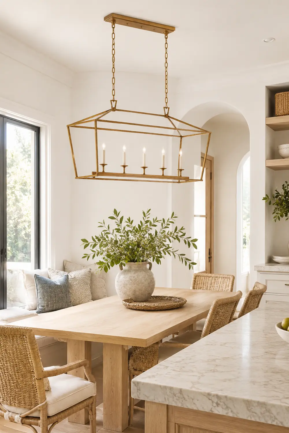 Gold Rectangular Lantern Linear Chandelier - Lumpaz