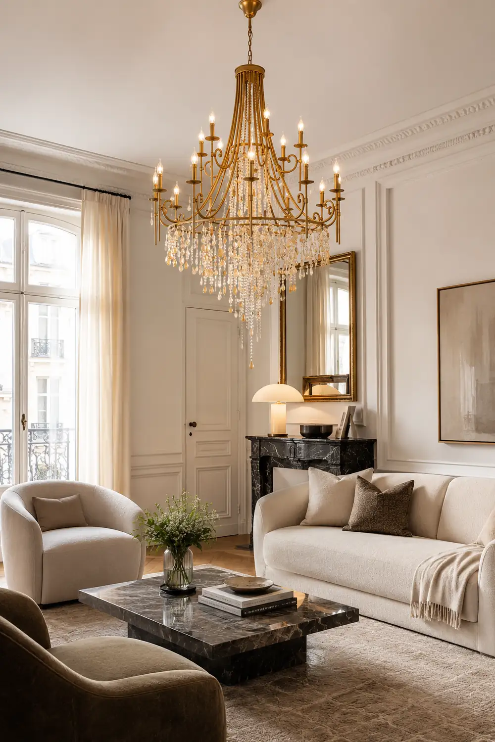Tatum Lux American Shell Crystal Chandelier - Lumpaz