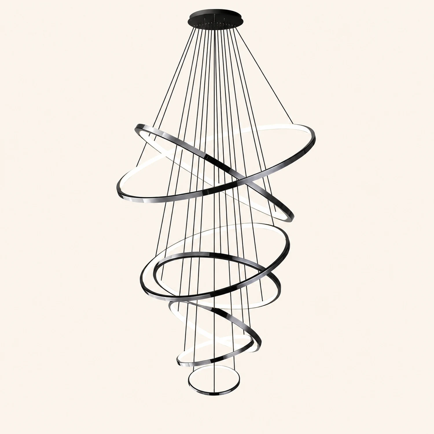 TLANX Large Tiered Ring Foyer Chandelier - Lumpaz