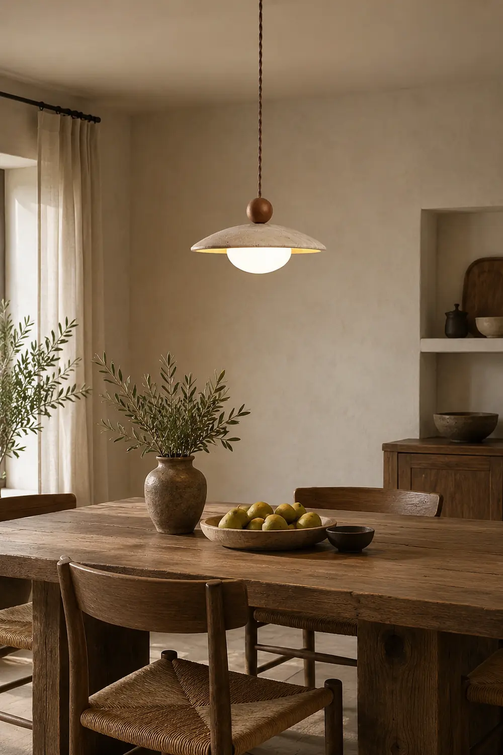 Scandinavian Travertine Disc Pendant Lamp - Lumpaz
