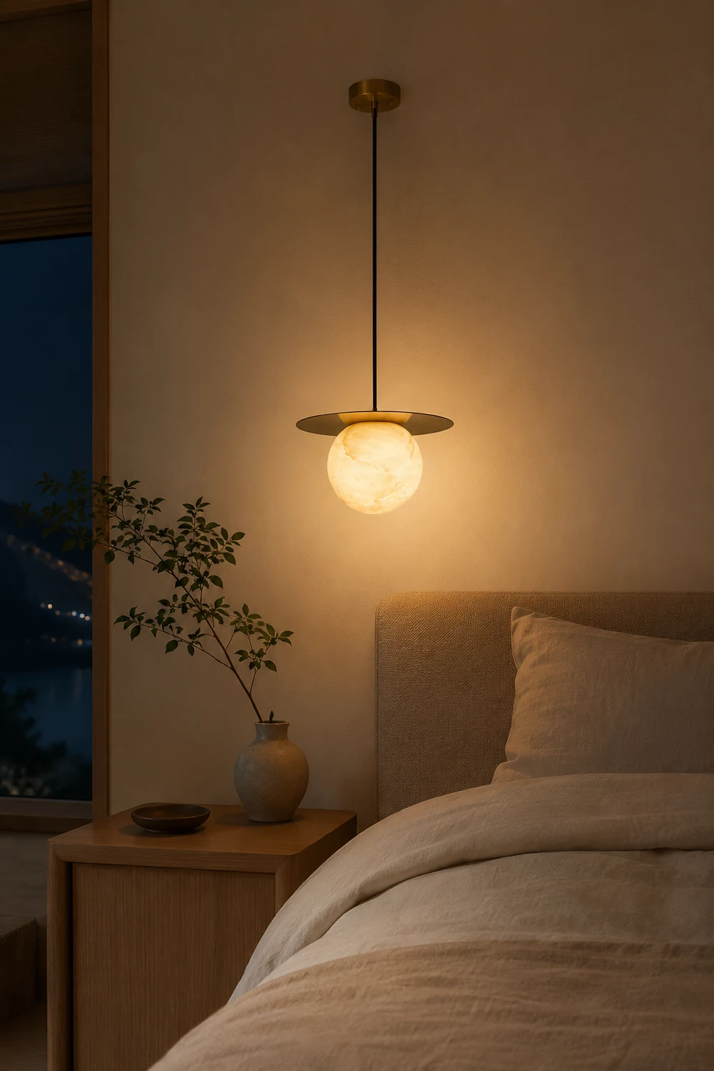 Disc Alabaster Pendant Light - Lumpaz