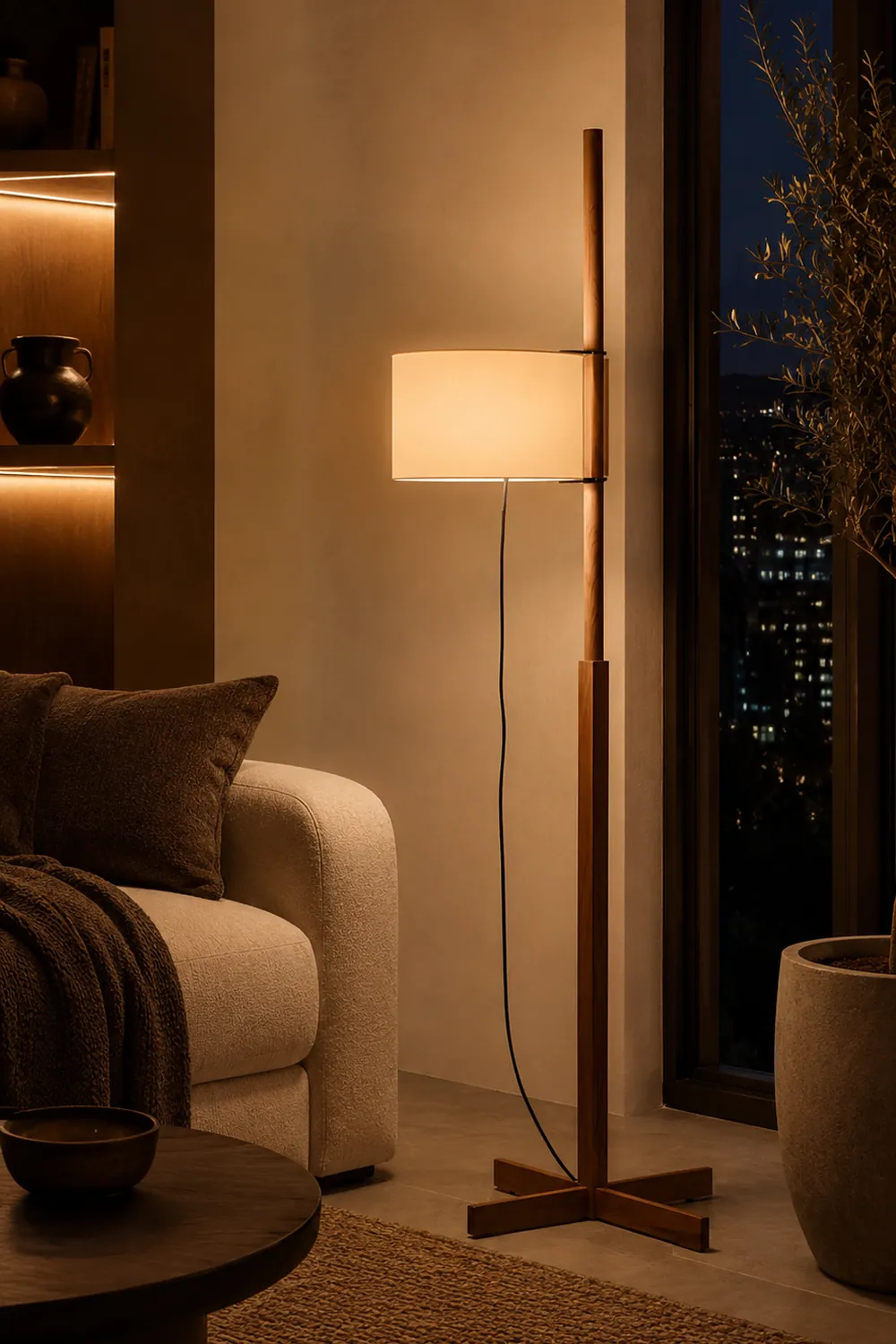 Minimalist Wooden Adjustable Floor Lamp - Lumpaz