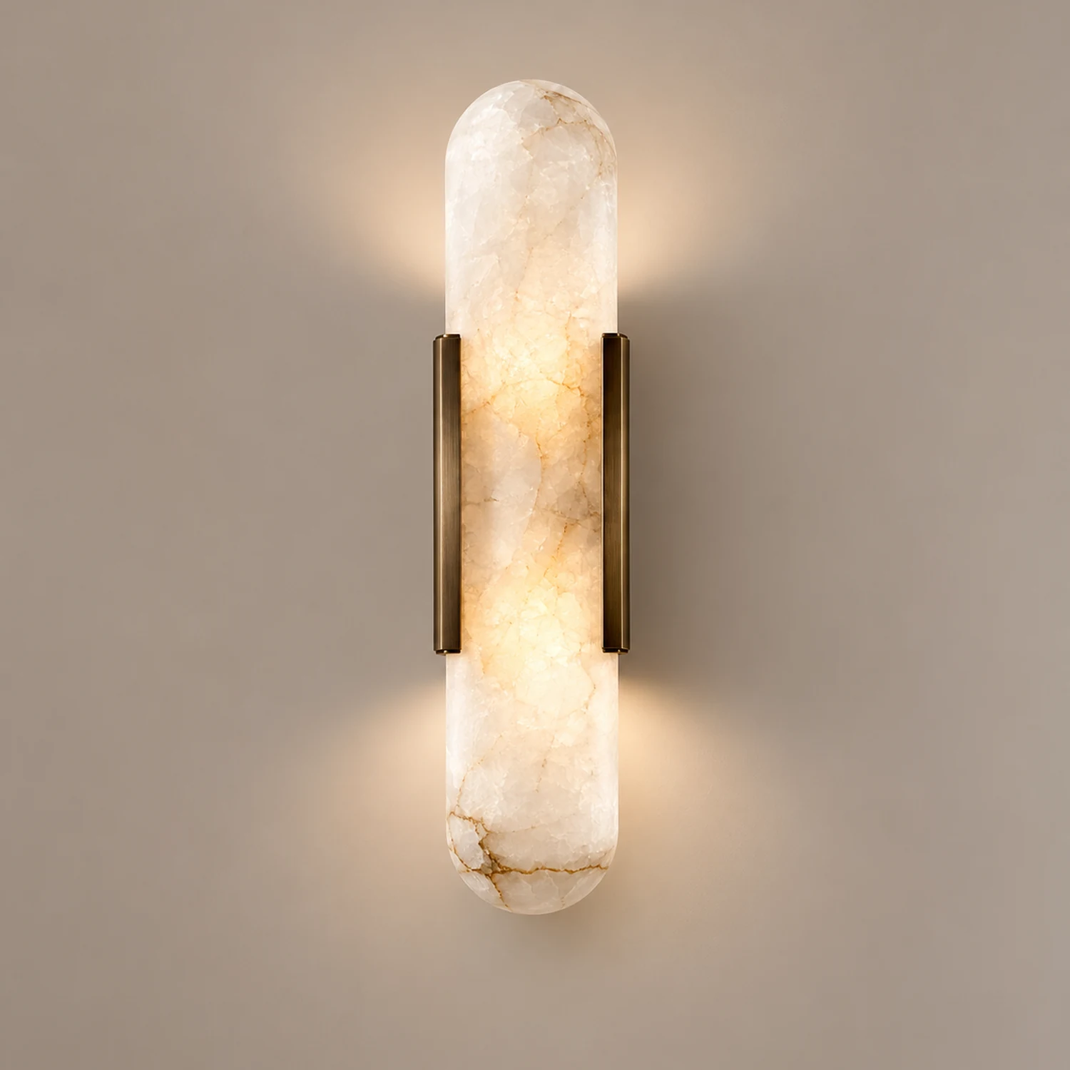 Modern Vertical Alabaster Wall Sconce - Lumpaz
