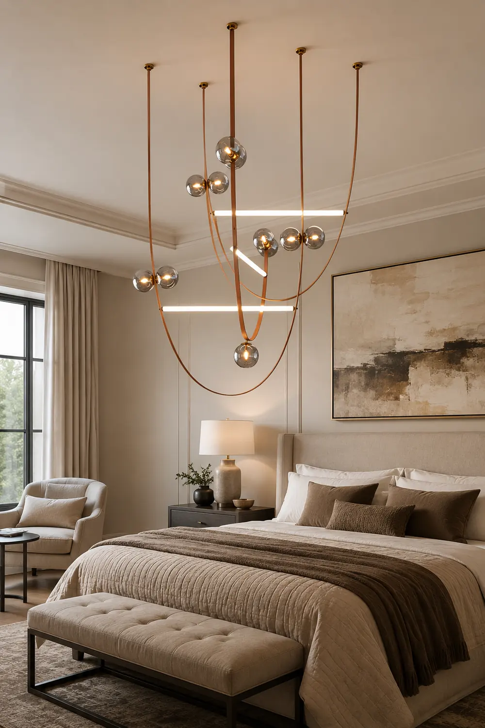 Belt Leather Ball Chandelier - Lumpaz