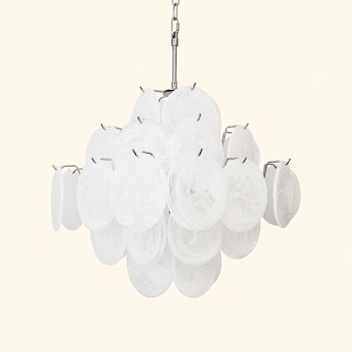 Isadora Murano White Disc Chandelier - Lumpaz