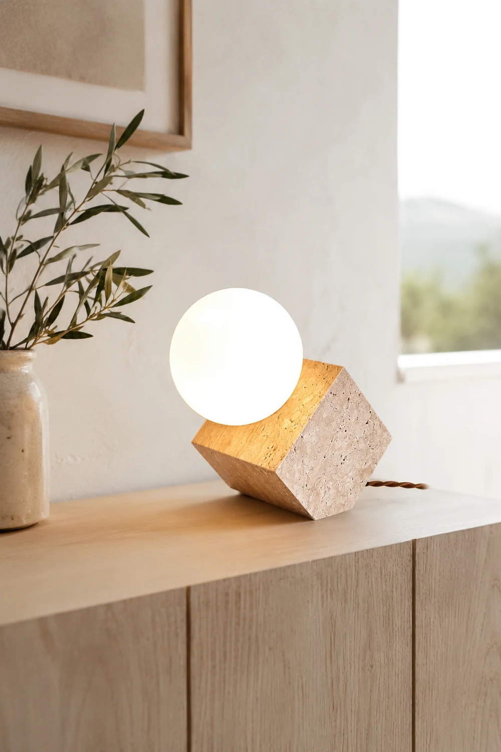 Cube Stone Table Lamp - Lumpaz